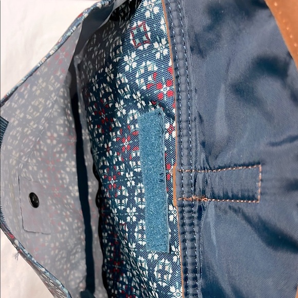 Roxy Blue and Brown Geometric Pattern Backpack EUC No Callouts main image 12